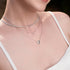 Silver Heart Kiss Pavé Necklace